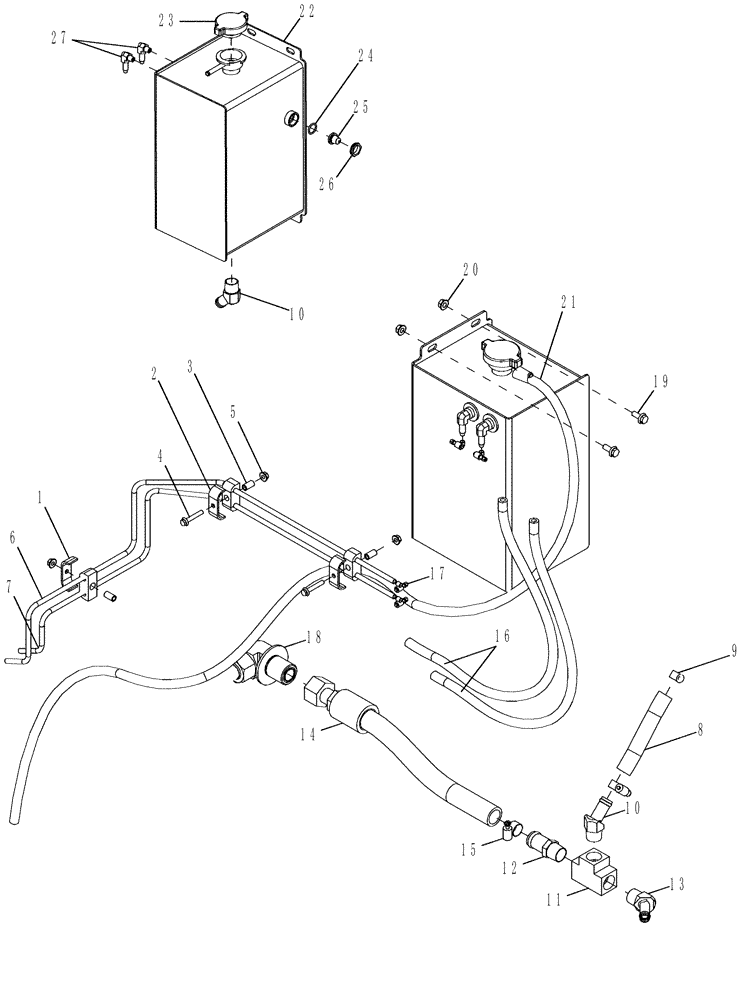 Схема запчастей Case IH 635 - (10.406.04) - DEAERATION SYSTEM (10) - ENGINE