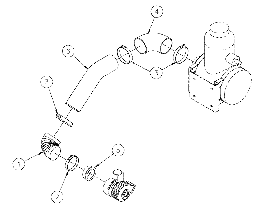 Схема запчастей Case IH FLX3300B - (02-045) - AIR INTAKE TUBE GROUP (FLX3300B CASE ENGINE) (01) - ENGINE