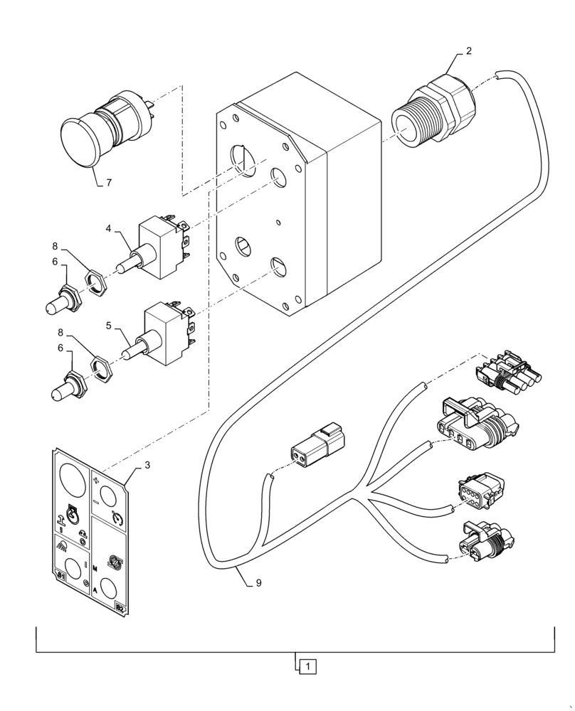 Схема запчастей Case IH 4430 - (55.635.01) - REMOTE STATION RELOAD CENTER (55) - ELECTRICAL SYSTEMS