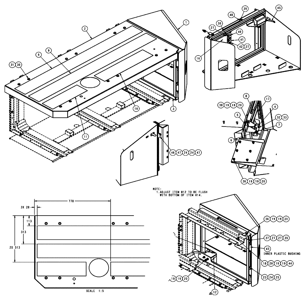 Схема запчастей Case IH FLX3510 - (04-013) - WALKWAY GROUP, CS Frame & Suspension