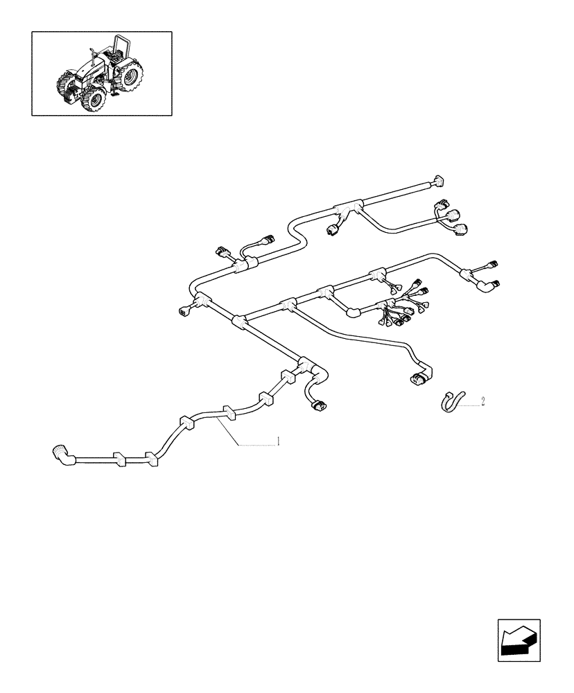 Схема запчастей Case IH MXU100 - (1.75.4/03[03]) - (VAR.110-120-300-300/1) TRANSMISSION 12X12 - CABLE EXTENSION - L/CAB - C5148 (06) - ELECTRICAL SYSTEMS