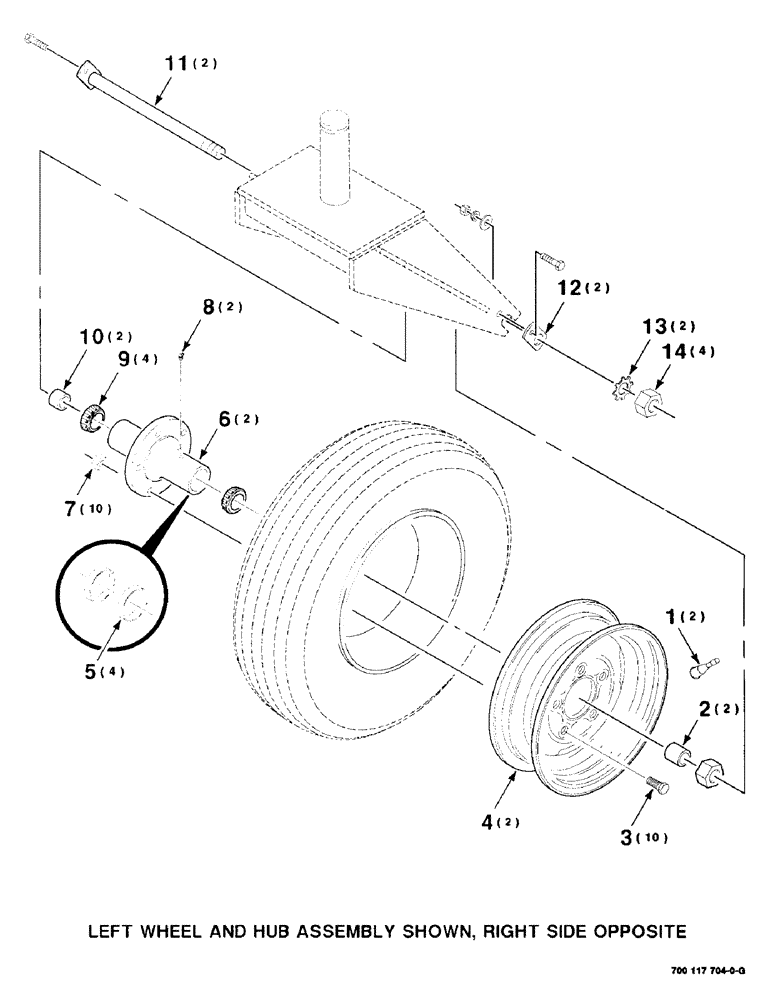 Схема запчастей Case IH 8850 - (07-42) - TAIL WHEEL AND HUB ASSEMBLY (09) - CHASSIS