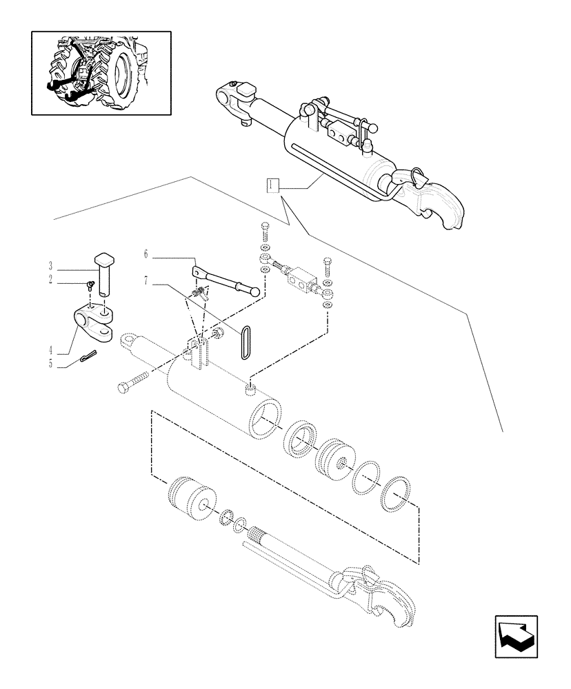 Схема запчастей Case IH MXU100 - (1.89.6/09A) - (VAR.484-790) THIRD-LINK SPRAG - PARTS (09) - IMPLEMENT LIFT