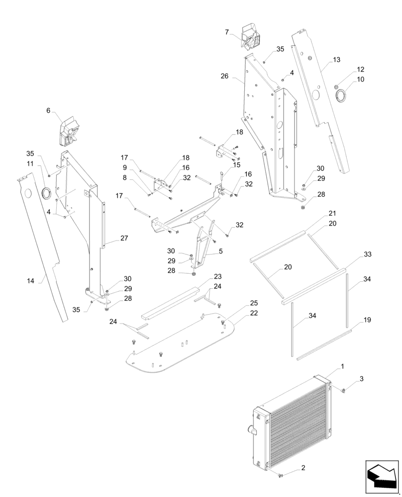 Схема запчастей Case IH MAGNUM 235 - (10.400.BF) - RADIATOR PROTECTION (10) - ENGINE