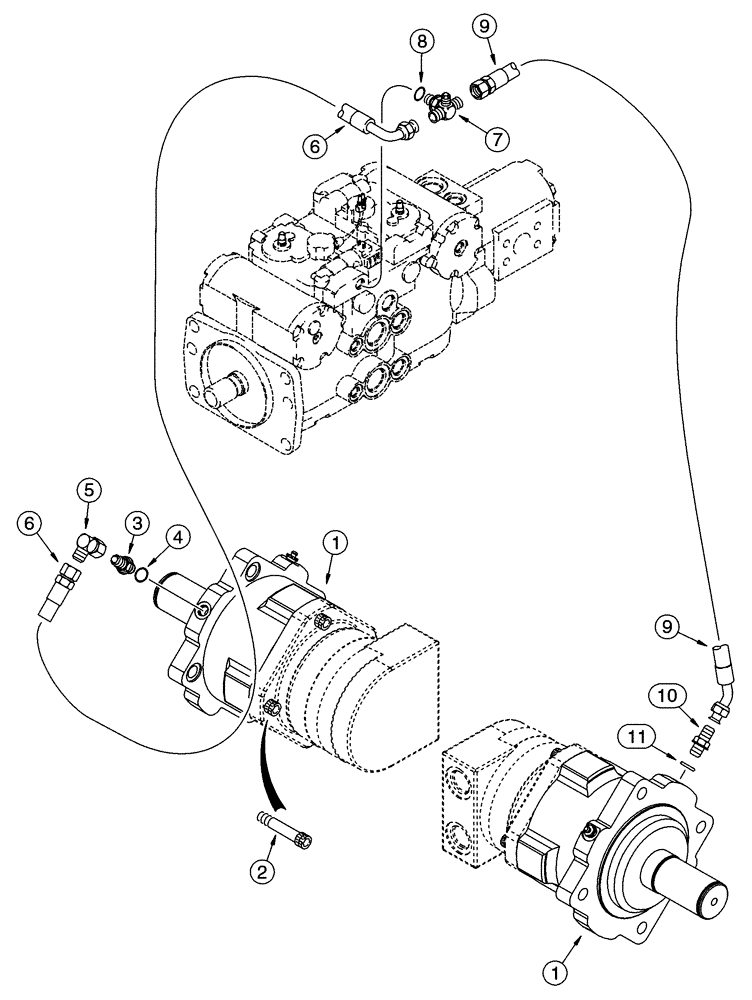 Схема запчастей Case IH 85XT - (07-03) - HYDRAULIC CIRCUIT, BRAKE, NORTH AMERICAN MODELS -JAF0352233, EUROPEAN MODELS -JAF0352714 (07) - BRAKES