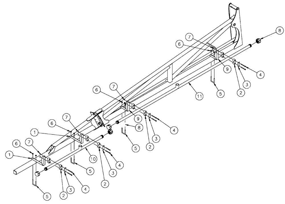 Схема запчастей Case IH SPX4410 - (09-051) - NOZZLE SPACING GROUP, 90’ OUTER, 20” OFF Liquid Plumbing