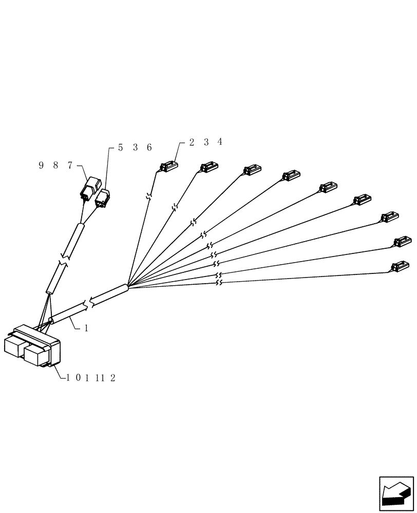 Схема запчастей Case IH ADX3430 - (A.50.A[25]) - FLOW REMOTE HARNESS A - Distribution Systems