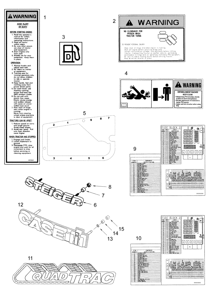 Схема запчастей Case IH STEIGER 380 - (09-65) - DECALS (09) - CHASSIS