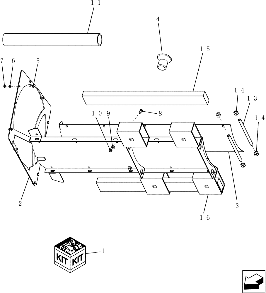 Схема запчастей Case IH 7010 - (88.230.21[01]) - KIT, CHOPPER BODY INSTALLATION (88) - ACCESSORIES