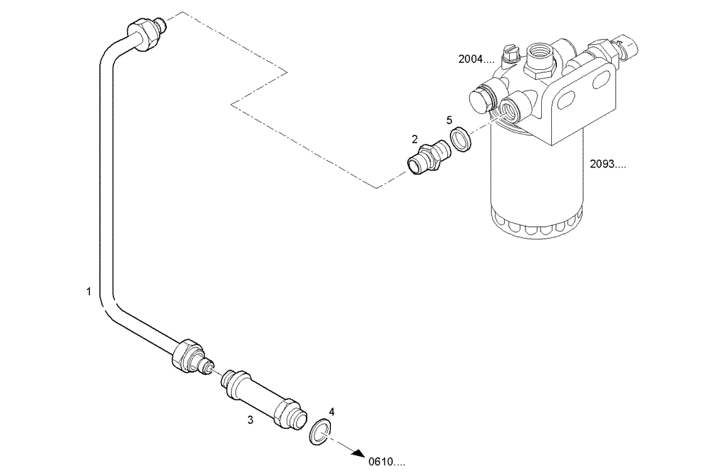 Схема запчастей Case IH F3AE0684L E906 - (2034.002) - FUEL LINES - FILTER TO CYLINDER HEAD 