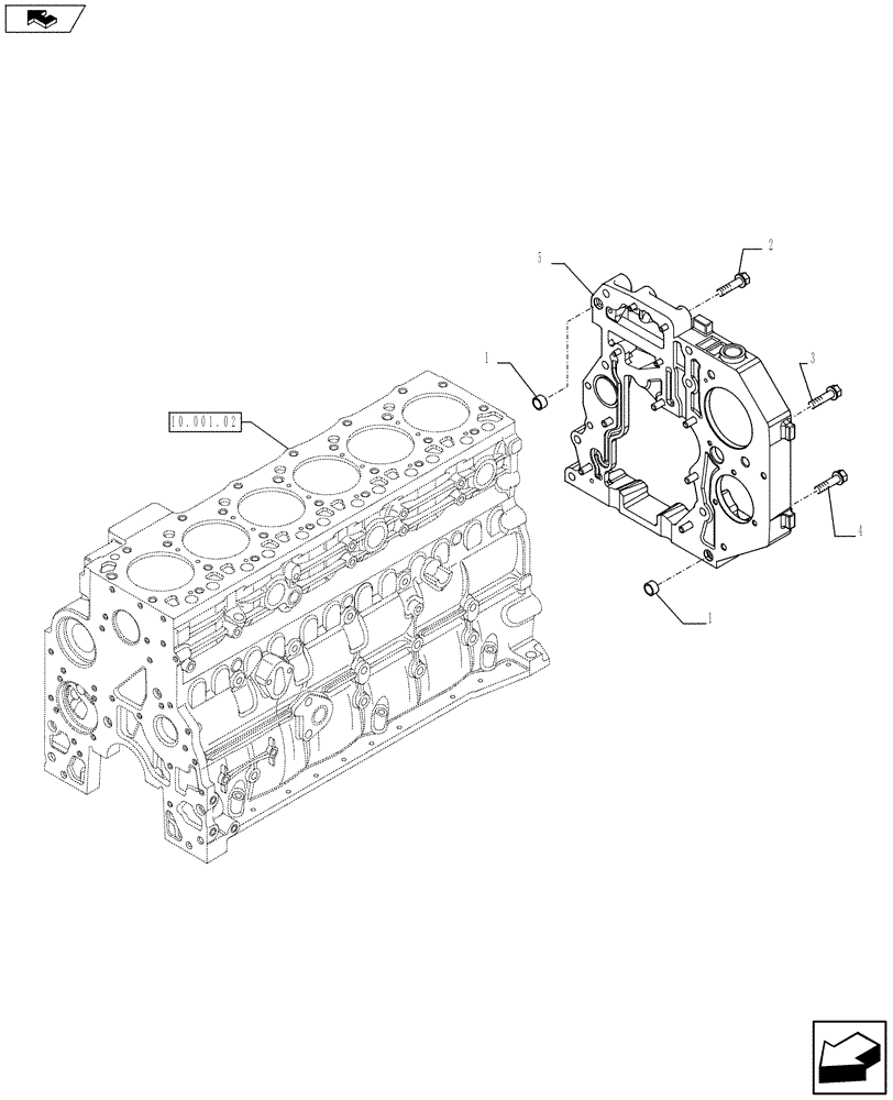 Схема запчастей Case IH F4HE9687G J100 - (10.106.03) - CRANKCASE COVERS (504350260) (01) - ENGINE
