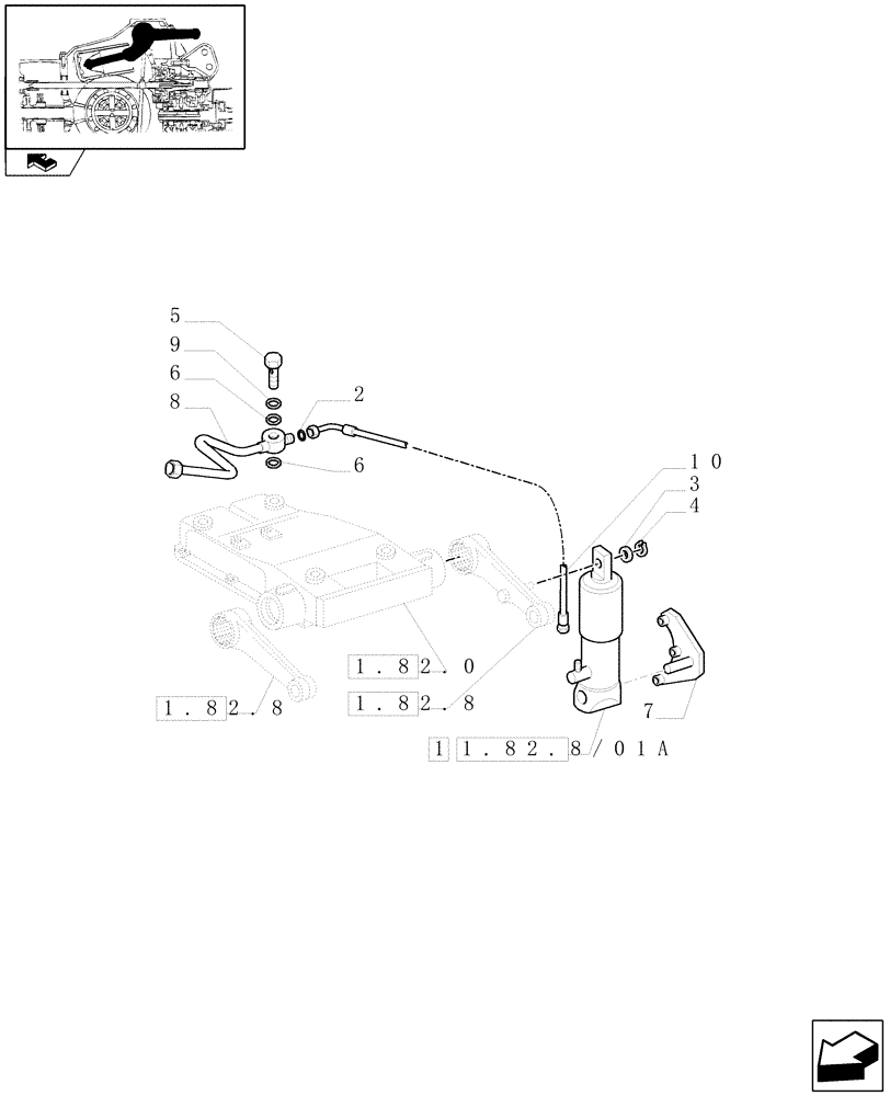 Схема запчастей Case IH FARMALL 85U - (1.82.8/01) - ELECTRONIC LIFTING W/EDC - PIPES, ARMS (07) - HYDRAULIC SYSTEM