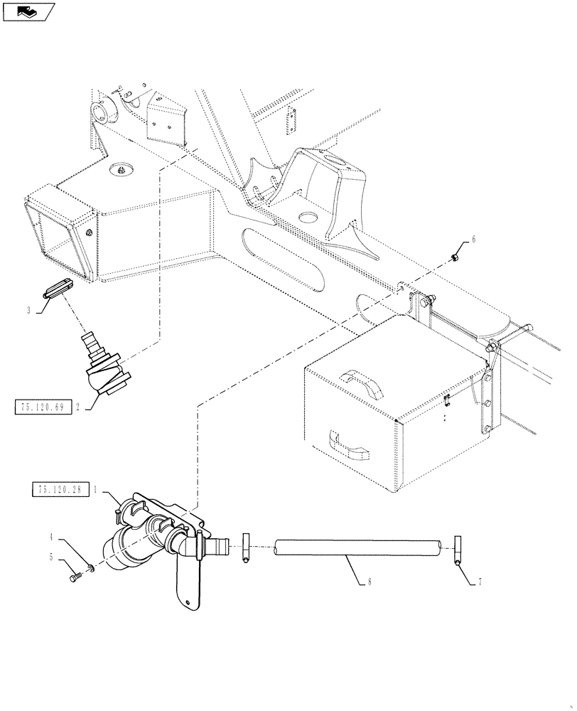 Схема запчастей Case IH 3330 - (75.120.27) - STRAINER PLUMBING MOUNT GROUP (75) - SOIL PREPARATION