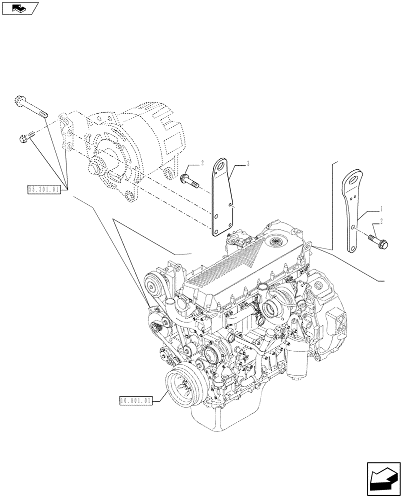 Схема запчастей Case IH 635 - (10.012.04) - HOOKS - ENGINE (10) - ENGINE