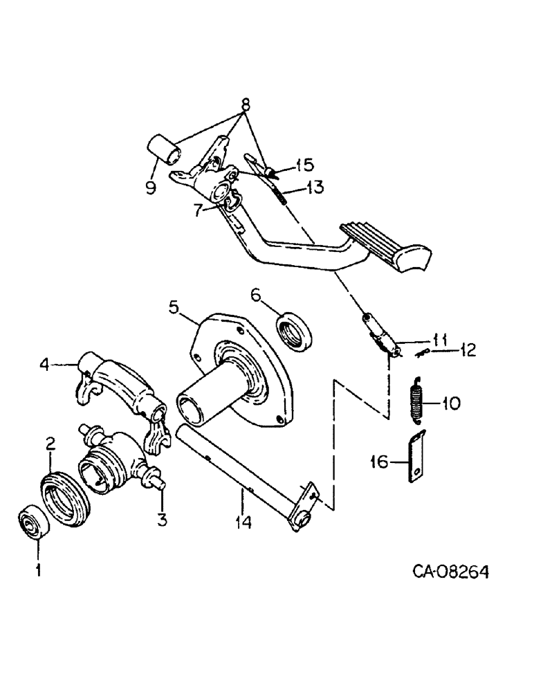 Схема запчастей Case IH 584 - (07-25) - CLUTCH CONTROLS, TRACTORS WITH SELF ADJUSTING CLUTCH (04) - Drive Train