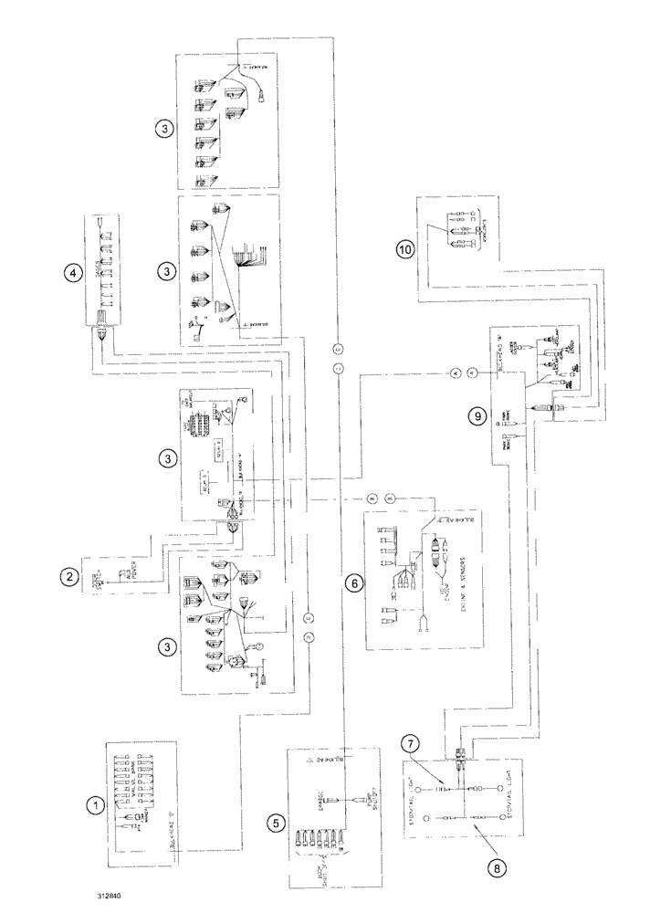 Схема запчастей Case IH SPX3185 - (12-002) - ELECTRICAL - HARNESS FLOW DIAGRAM (06) - ELECTRICAL