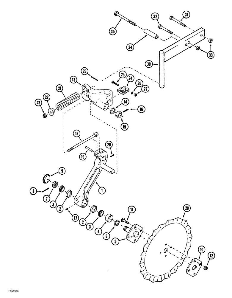 Схема запчастей Case IH 6814 - (09-09) - ROLLING COULTER WITH CAST ARM, CUSHION TYPE (09) - CHASSIS/ATTACHMENTS