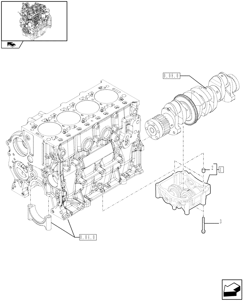 Схема запчастей Case IH FARMALL 80 - (0.10.5) - DYNAMIC BALANCER, GEARS & SHAFTS (01) - ENGINE