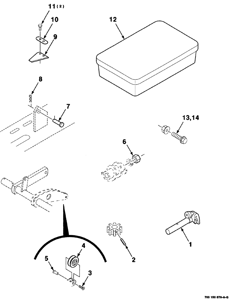 Схема запчастей Case IH 8576 - (06-022) - KNOTTER SERVICE KIT, 700150670 BOX OF PARTS COMPLETE, S.N. CFH0163129 AND LATER (14) - BALE CHAMBER