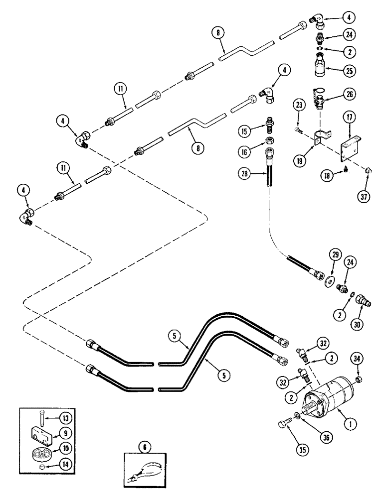 Схема запчастей Case IH 1020 - (8-02) - REEL DRIVE MOTOR SYSTEM (08) - HYDRAULICS