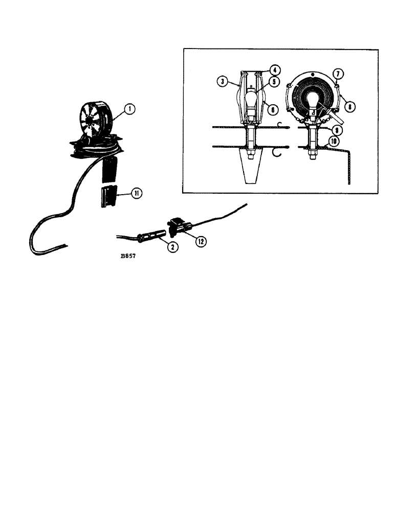 Схема запчастей Case IH 1060 - (244[1]) - WARNING LAMP ATTACHMENT (55) - ELECTRICAL SYSTEMS