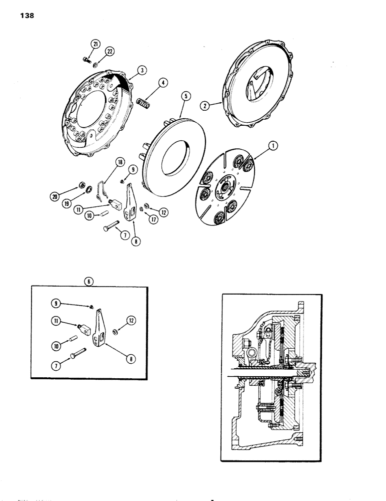 Схема запчастей Case IH 1090 - (138) - CLUTCH, MECHANICAL SHIFT (06) - POWER TRAIN