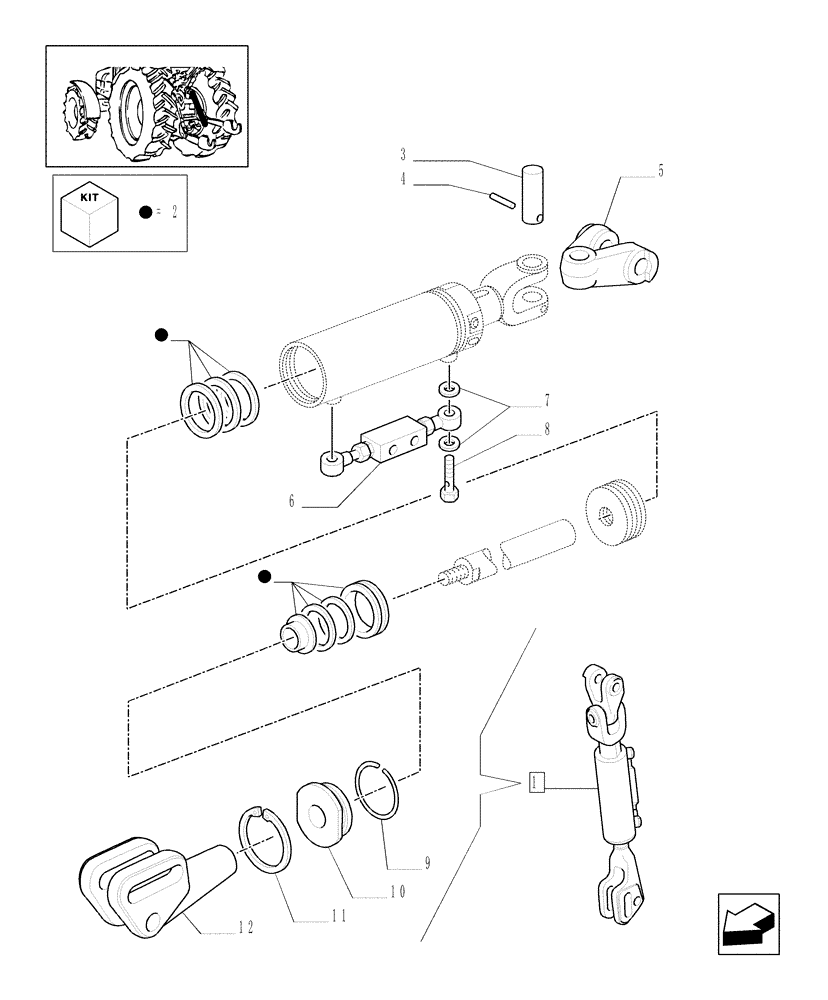 Схема запчастей Case IH MXM140 - (1.89.6/09A[01]) - (VAR.900) HYDR. ADJUST. OF RIGHT TIE-ROD AND 3 POINT LINK FOR CLOSED CCLS CENTRE - TIE-ROD - C5165 (09) - IMPLEMENT LIFT