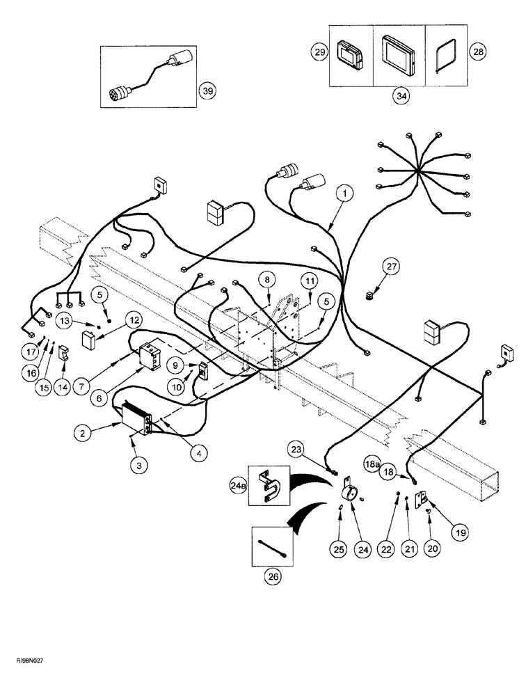 Схема запчастей Case IH AFS - (04-26) - ELECTRICAL MONITORING / CONTROLLER SYSTEM (1200 ASM PLANTER) (55) - ELECTRICAL SYSTEMS