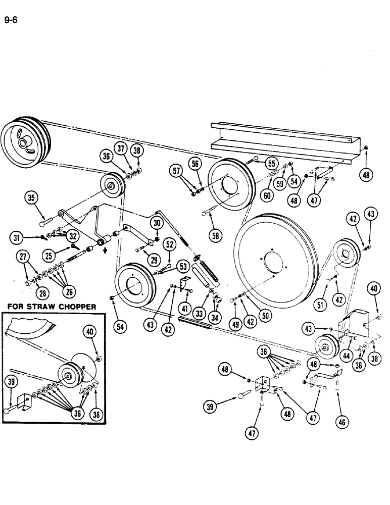 Схема запчастей Case IH 1620 - (9-006) - RIGHT SIDE BELT DRIVE (CONTD) (13) - FEEDER