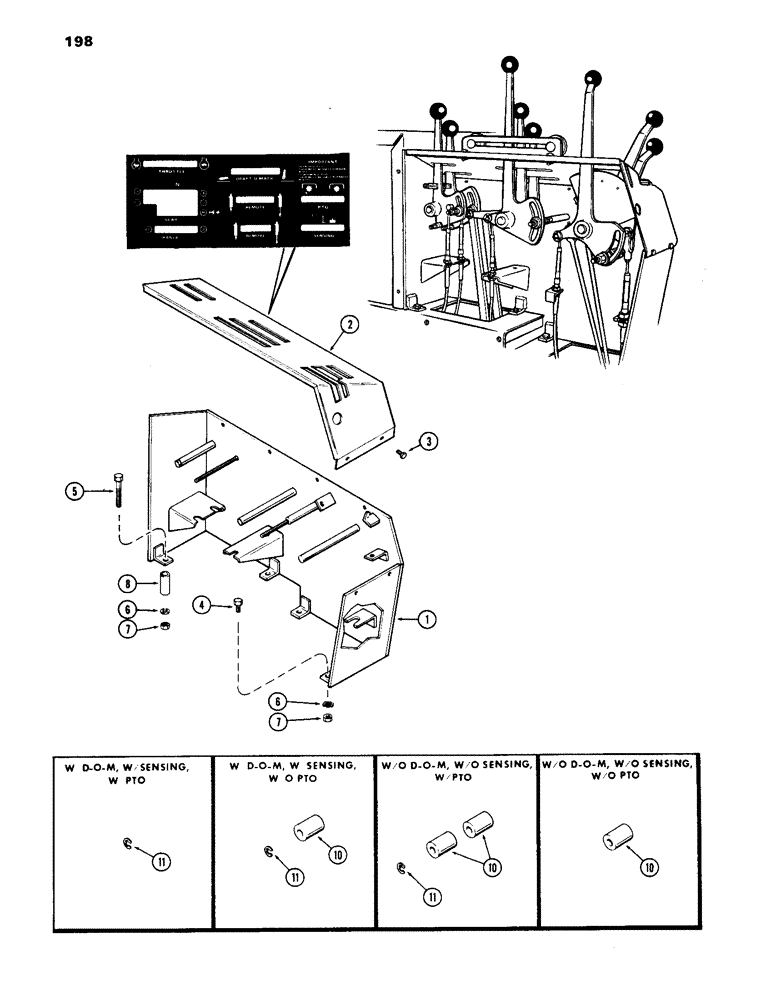 Схема запчастей Case IH 1170 - (198) - CONTROL CONSOLE (09) - CHASSIS/ATTACHMENTS