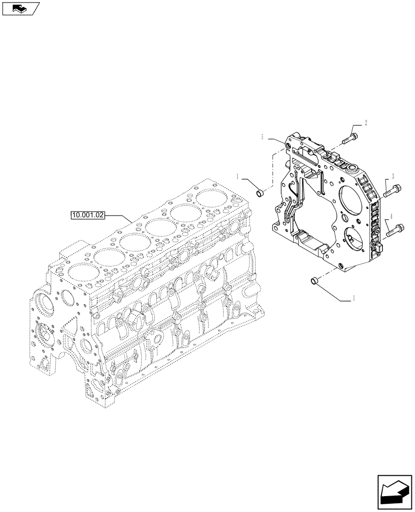 Схема запчастей Case IH F4HFA613A E002 - (10.102.04) - CRANKCASE COVERS (2859268) (10) - ENGINE