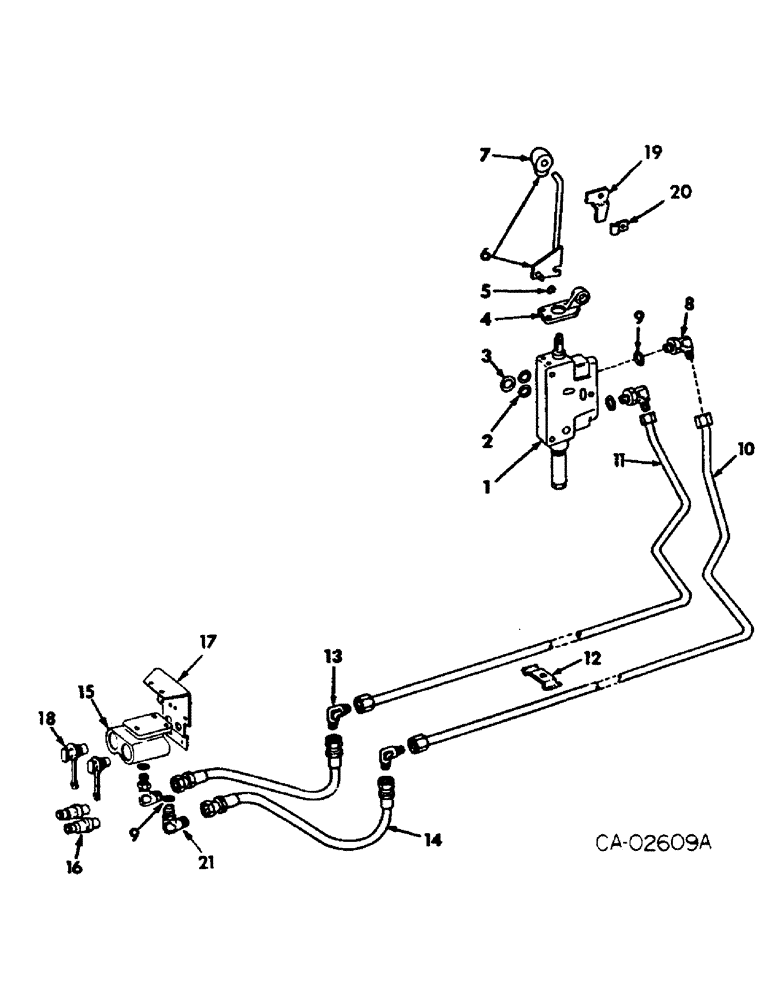 Схема запчастей Case IH 4166 - (10-18) - HYDRAULICS, HYDRAULIC AUXILIARY VALVE, CONNECTIONS AND HANDLE (07) - HYDRAULICS