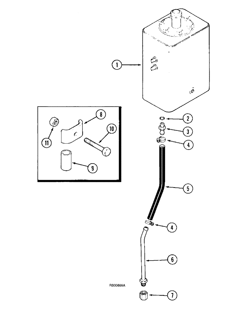 Схема запчастей Case IH 1680 - (8-04) - HYDRAULIC RESERVOIR DRAIN (07) - HYDRAULICS