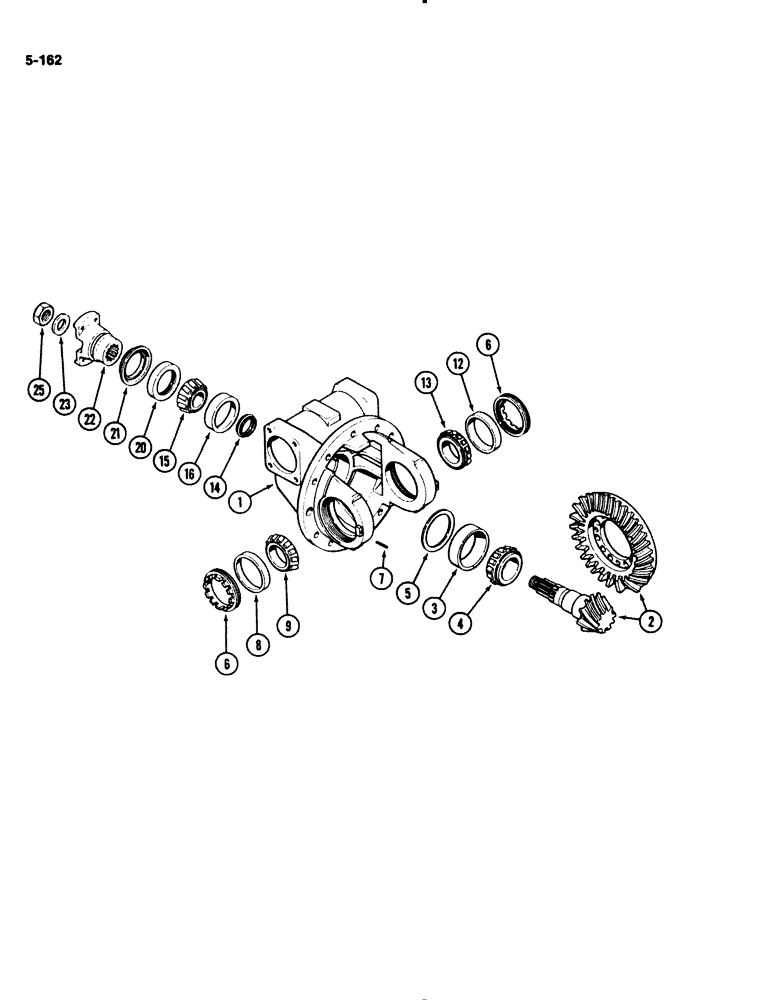 Схема запчастей Case IH 2294 - (5-162) - FRONT AXLE DIFFERENTIAL, MFD TRACTORS, ZF AXLE (05) - STEERING