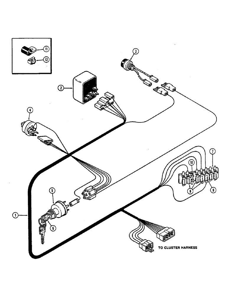 Схема запчастей Case IH 2390 - (4-068) - CONSOLE HARNESS, PRIOR TO P.I.N. 8841101 (04) - ELECTRICAL SYSTEMS