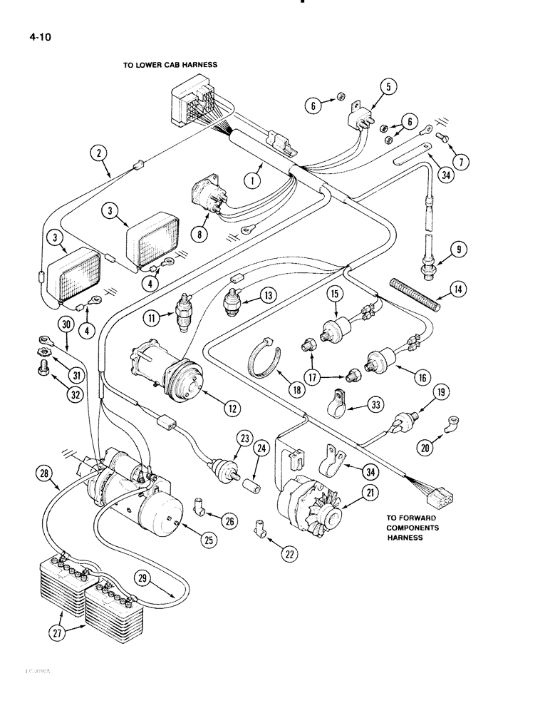 Схема запчастей Case IH 2096 - (4-010) - ENGINE HARNESS (04) - ELECTRICAL SYSTEMS