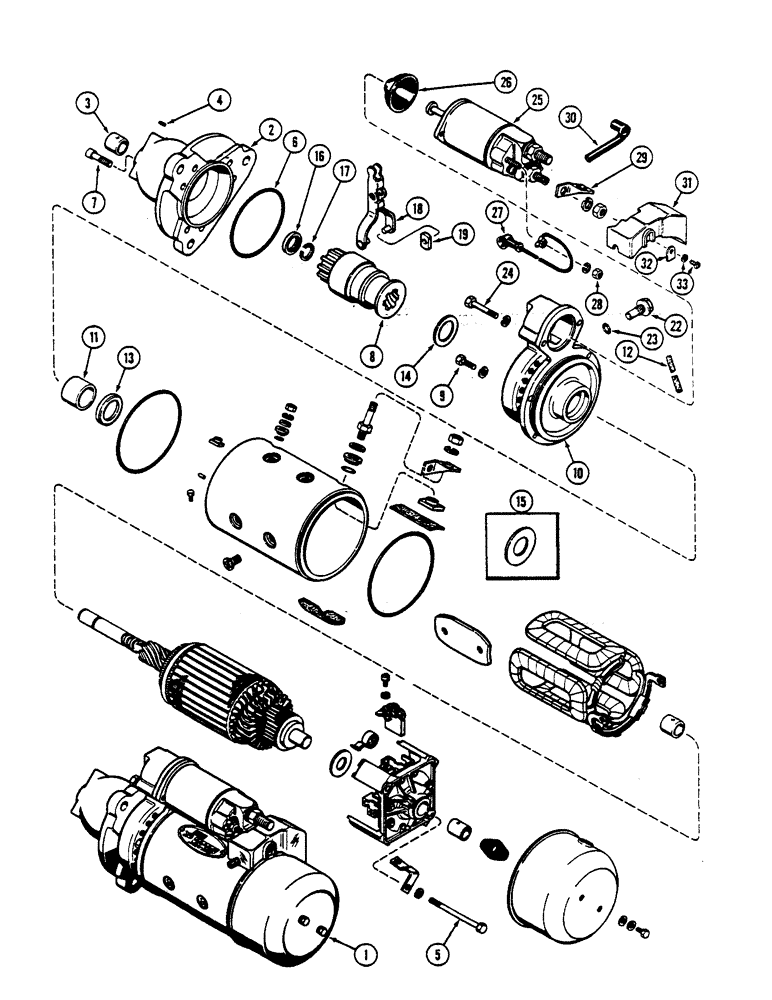 Схема запчастей Case IH 2590 - (4-123E) - A162469 STARTER ASSEMBLY, P.I.N. 9910733 AND AFTER (04) - ELECTRICAL SYSTEMS