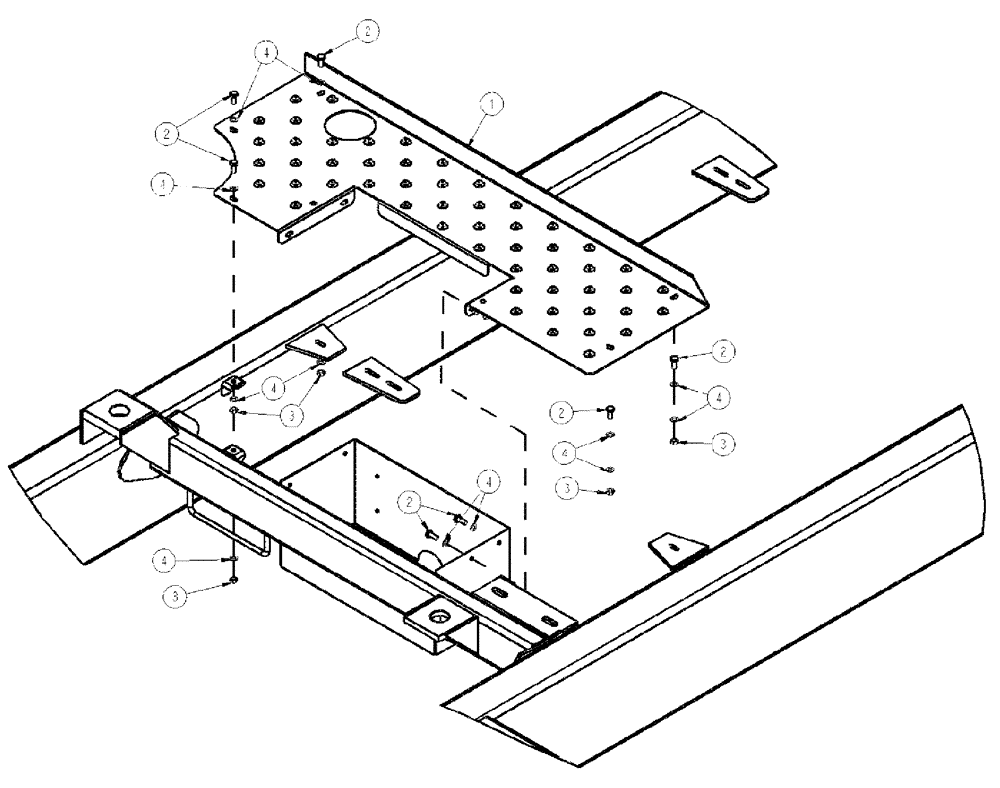 Схема запчастей Case IH 3210 - (04-009) - WALKWAY GROUP, CENTER SECTION Suspension & Frame