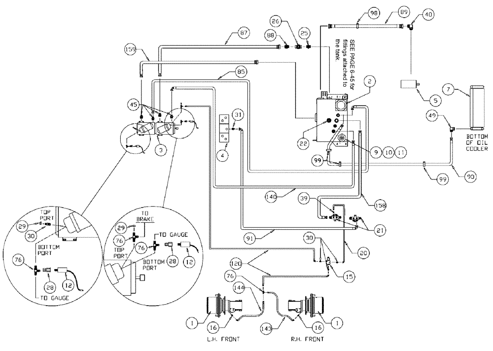 Схема запчастей Case IH 3185 - (06-002) - HYDROSTATIC PUMP GROUP Hydraulic Plumbing