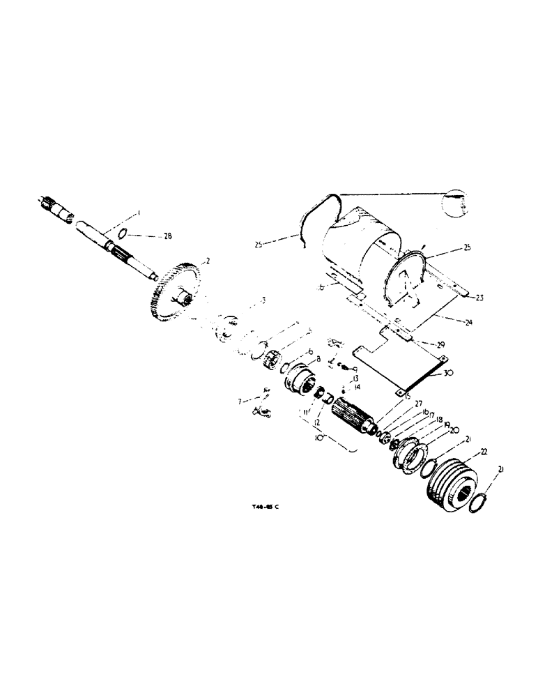 Схема запчастей Case IH 444 - (6-58) - MOWER DRIVE GEAR AND SHAFTS - 783 R.P.M. SINGLE SPEED, MOWER DRIVE ATTACHMENTS (09) - CHASSIS