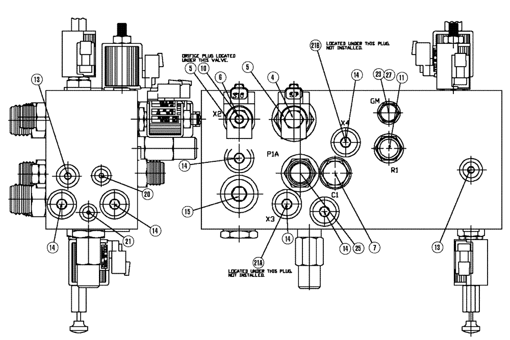 Схема запчастей Case IH 810 - (07-010[01]) - VALVE BLOCK, SINGLE BIN Hydraulic Components