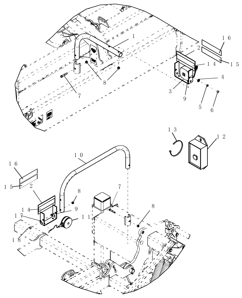 Схема запчастей Case IH ATX700 - (03.020.1) - LIGHTING, INNER AND OUTER SECTION Electrical/Electronics