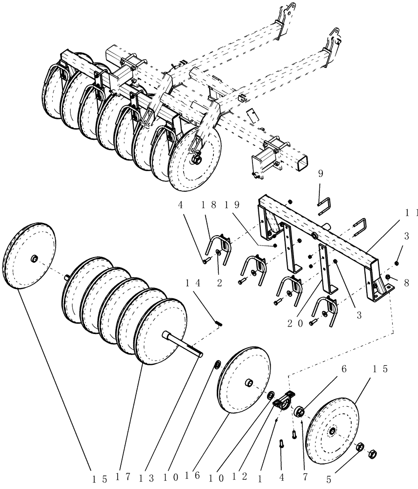 Схема запчастей Case IH ATX700 - (06.010.1) - PACKER, CENTER - 7.5" SPACING Packer Gang Assemblies and Frames