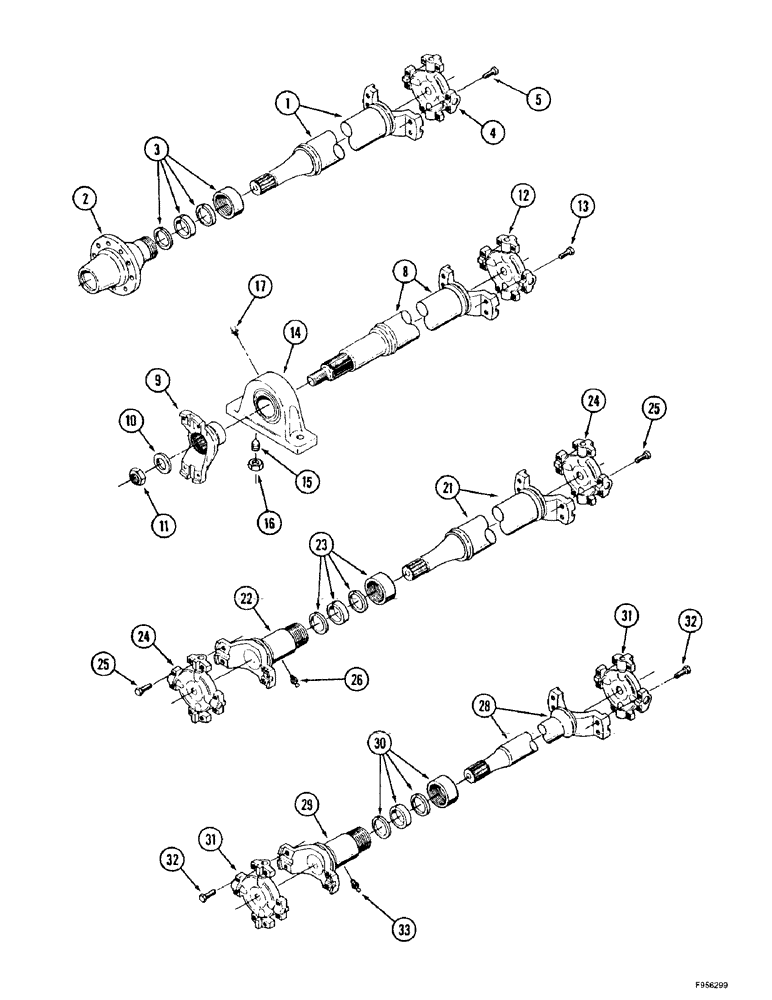 Схема запчастей Case IH 9350 - (6-132) - DRIVE SHAFT, ROW CROP SPECIAL TRACTOR (06) - POWER TRAIN