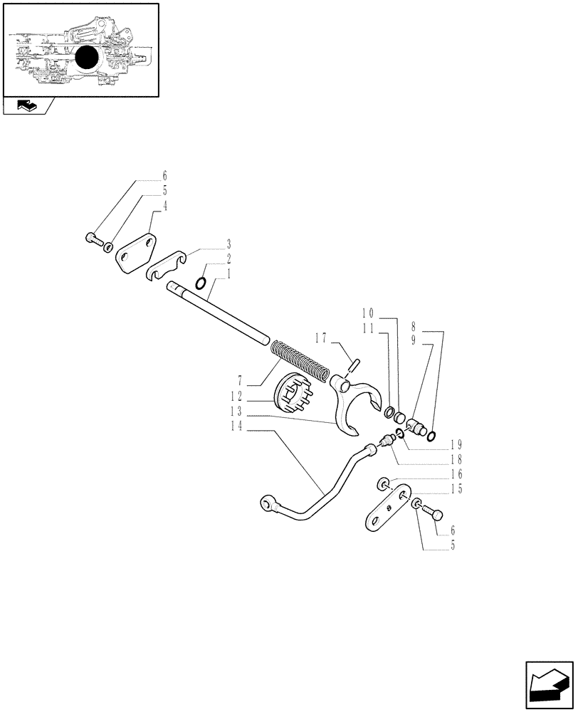 Схема запчастей Case IH FARMALL 85C - (1.32.6/01) - REAR HYDRAULIC DIFF. LOCK WITH ELECTRO - HYDR. ENGAGEMENT - LOCK, DIFFERENTIAL (VAR.332382-333382-334382-335382) (03) - TRANSMISSION