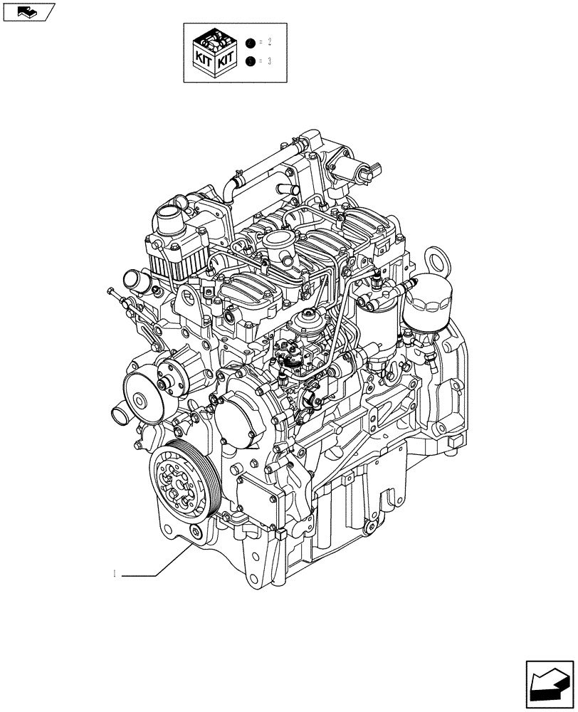 Схема запчастей Case IH F5AE5484B A002 - (10.001.01) - ENGINE ASSY (10) - ENGINE