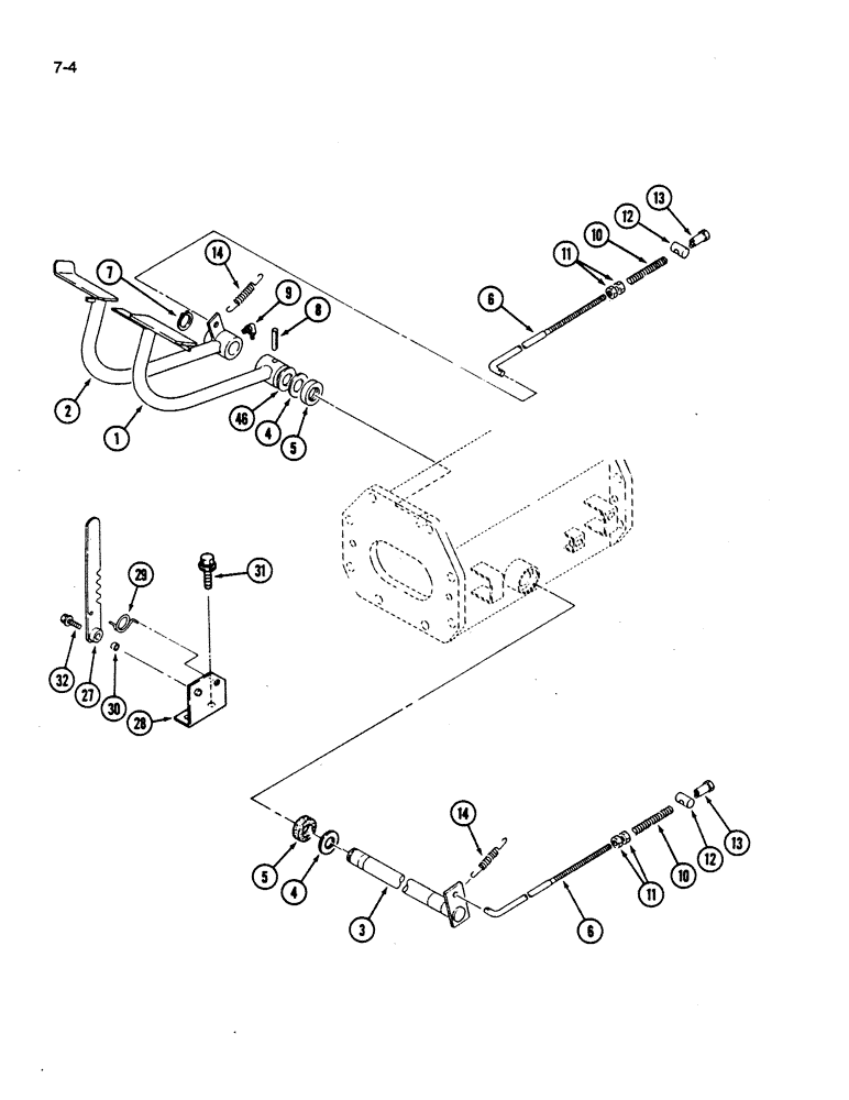 Схема запчастей Case IH 275 - (7-04) - BRAKE CONTROLS (07) - BRAKES