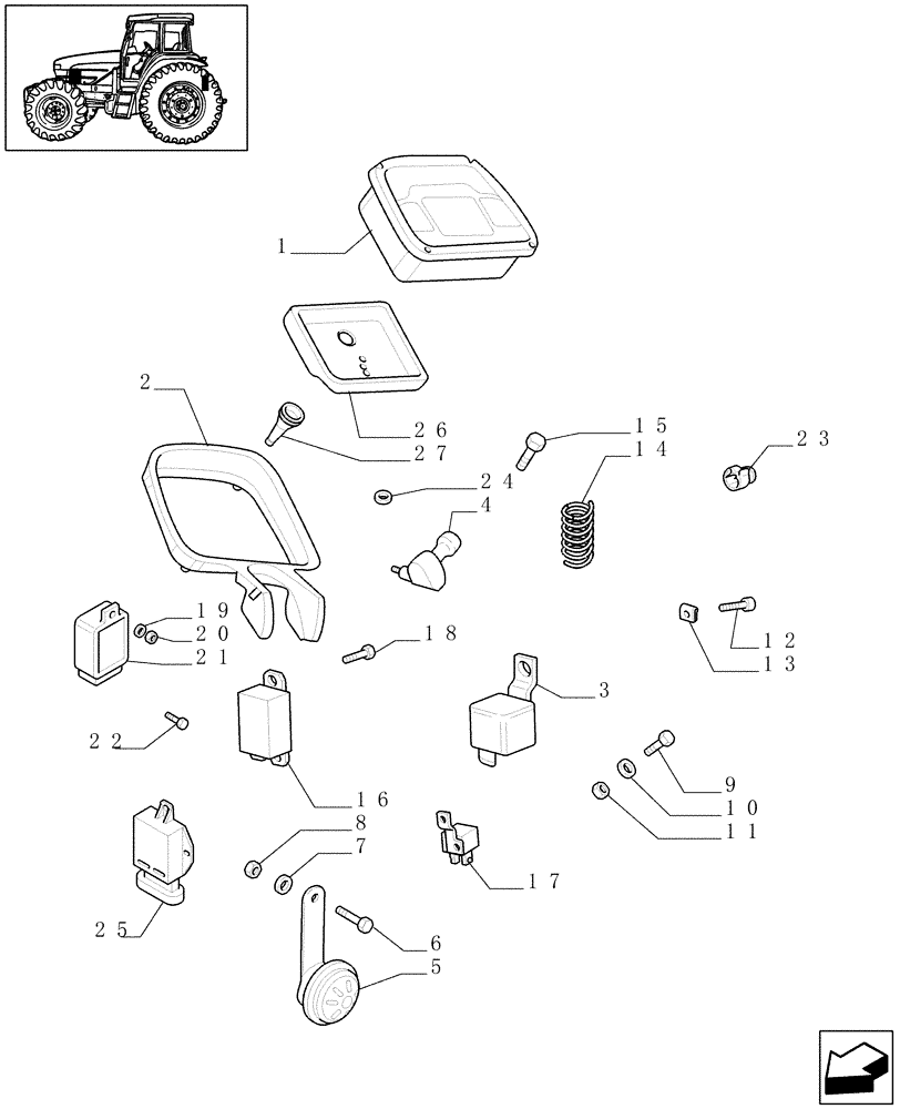 Схема запчастей Case IH JX65 - (1.75.1[01]) - CONTROL DEVICES (06) - ELECTRICAL SYSTEMS