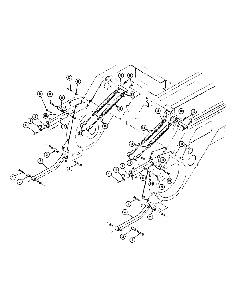 Схема запчастей Case IH 1255 - (098) - HEADER LINKAGE AND FLOTATION (58) - ATTACHMENTS/HEADERS