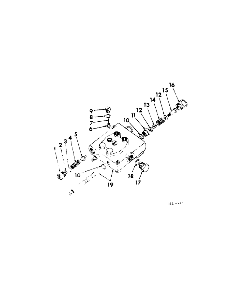 Схема запчастей Case IH 201 - (E-050[1]) - HYDRAULIC VALVE, SERIAL NUMBER H-5074 AND UP (35) - HYDRAULIC SYSTEMS